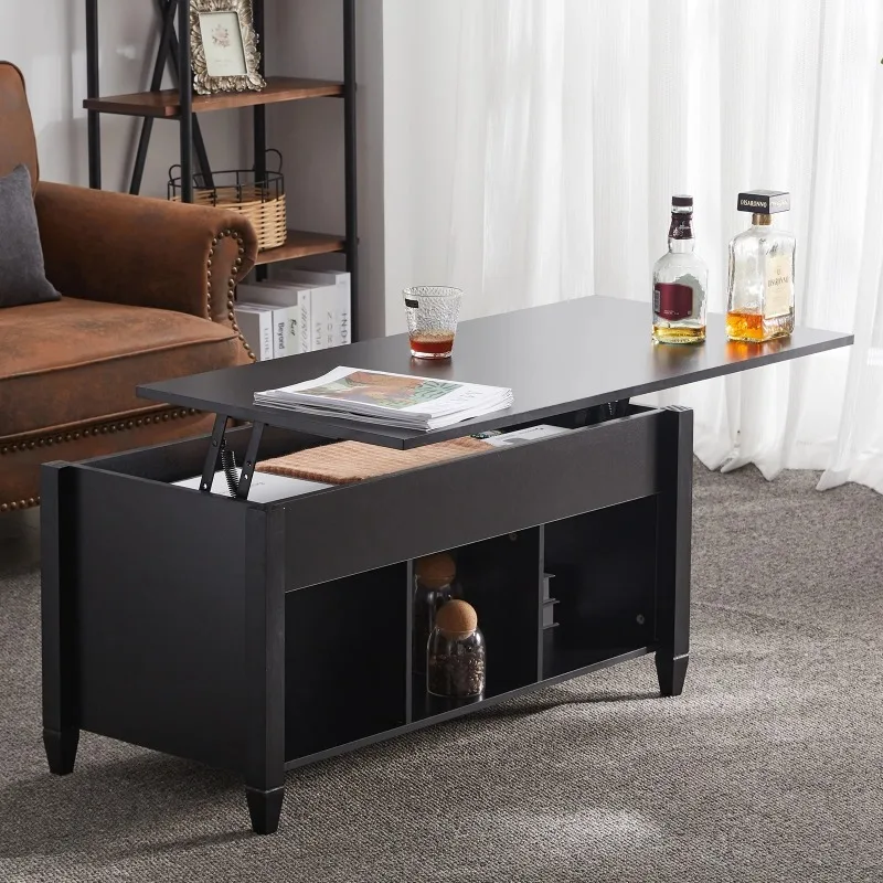 

Premium Lift Coffee Table, Center Table with Storage & Cube Open Shelves, Large Space Lift Top Coffee Table