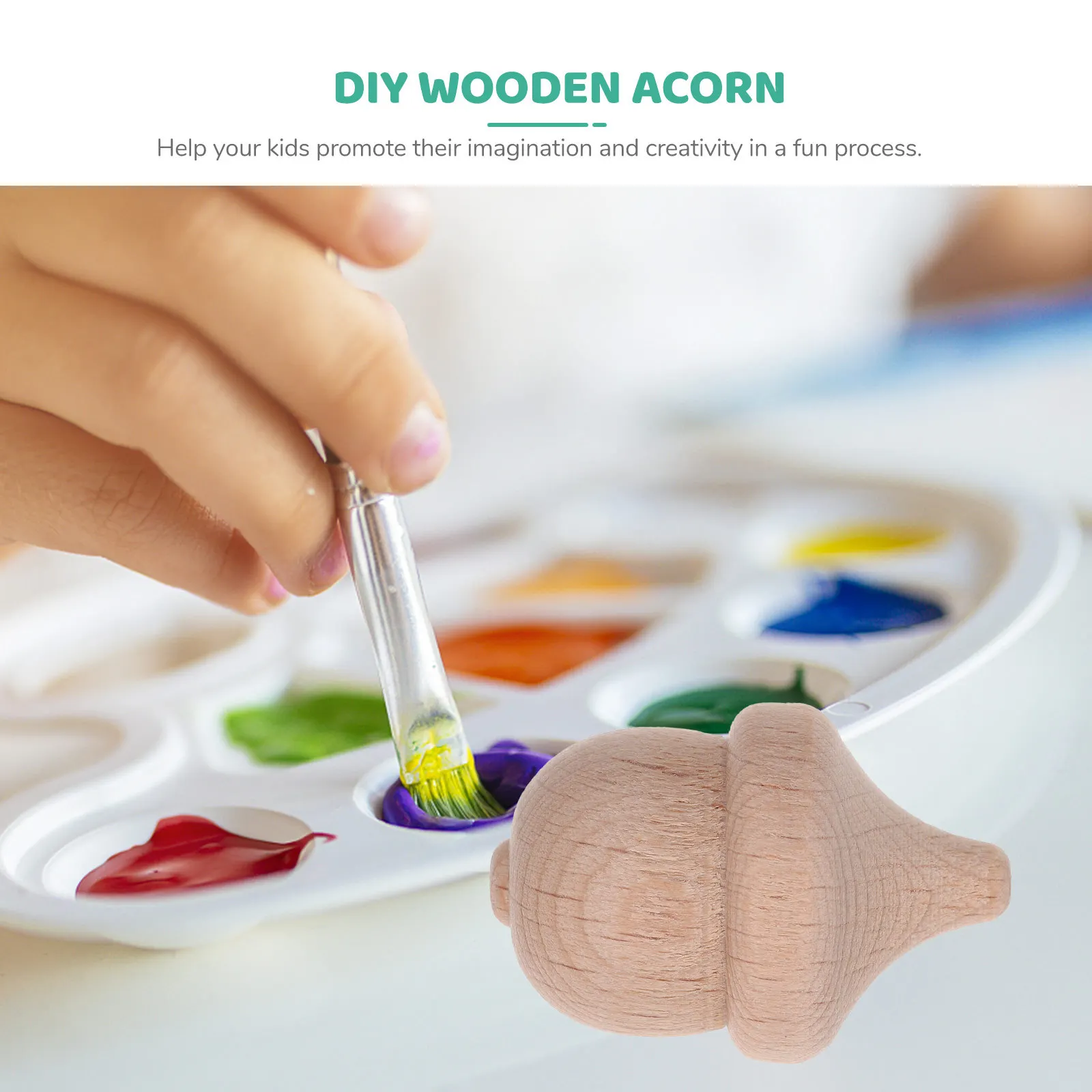 10 stks Houten Eikel Decor Onvoltooide Diy Graffiti Ornament Voor Kinderen Schilderen Thuis Desktop Craft Supplies Handwerk Naaigereedschap