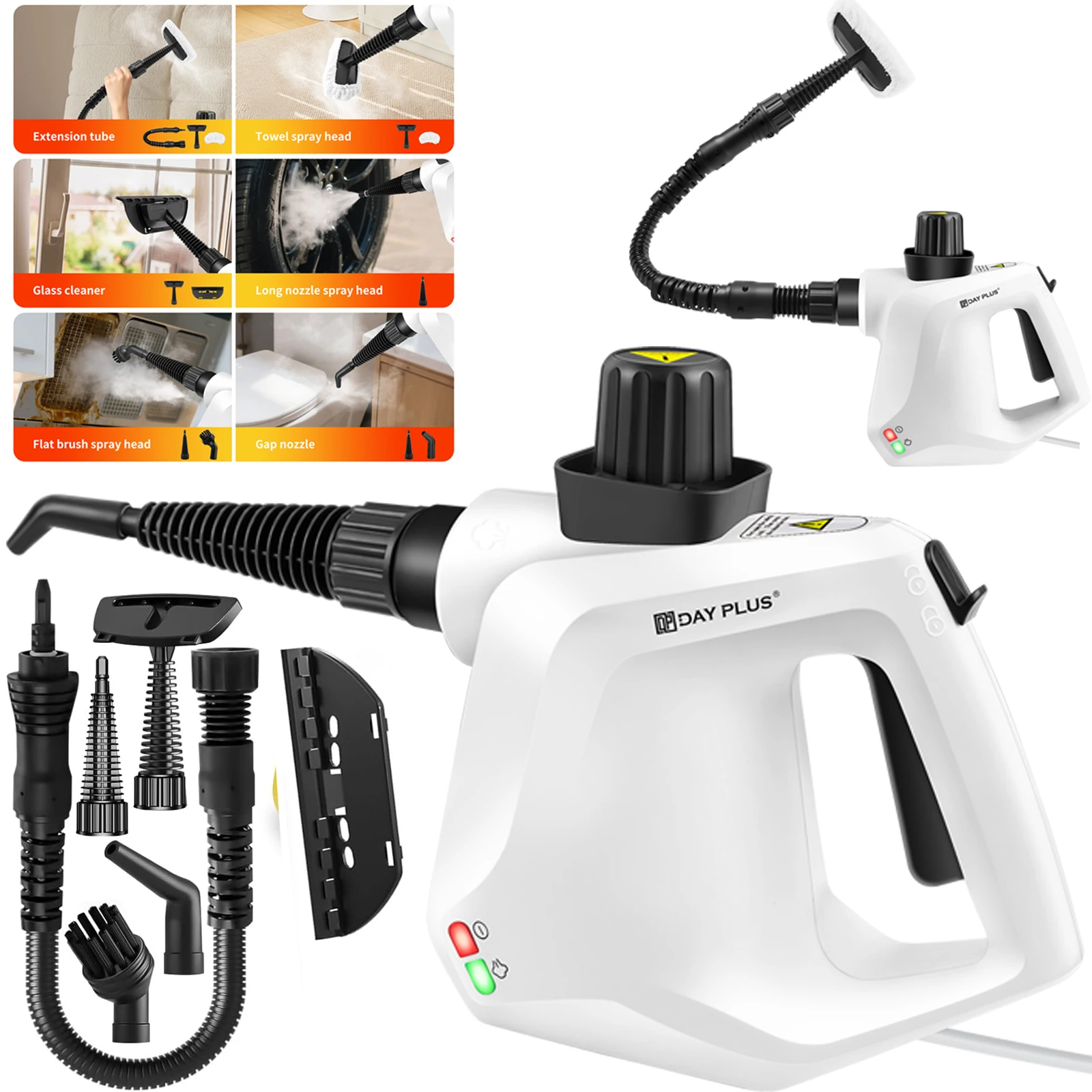High Pressure Handheld Steam Cleaner,Portable Steamer with 9 Piece Accessories for Multi-Surface Stain Removal