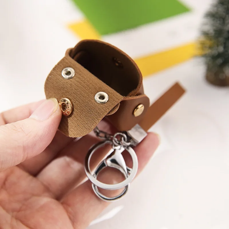 New Mini Bag Pendant Cute Earphone Bag Premium Leather Creative Car Keychain Pendant Doll Mini Shopping Bag Clothing Accessories