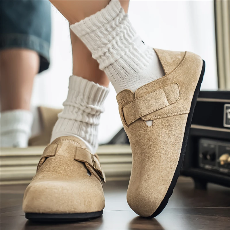 Men's New Autumn Outdoor Thick Sole Height Increasing Casual Shoes, Versatile Comfort Retro Slip-On Soft Sole Loafers