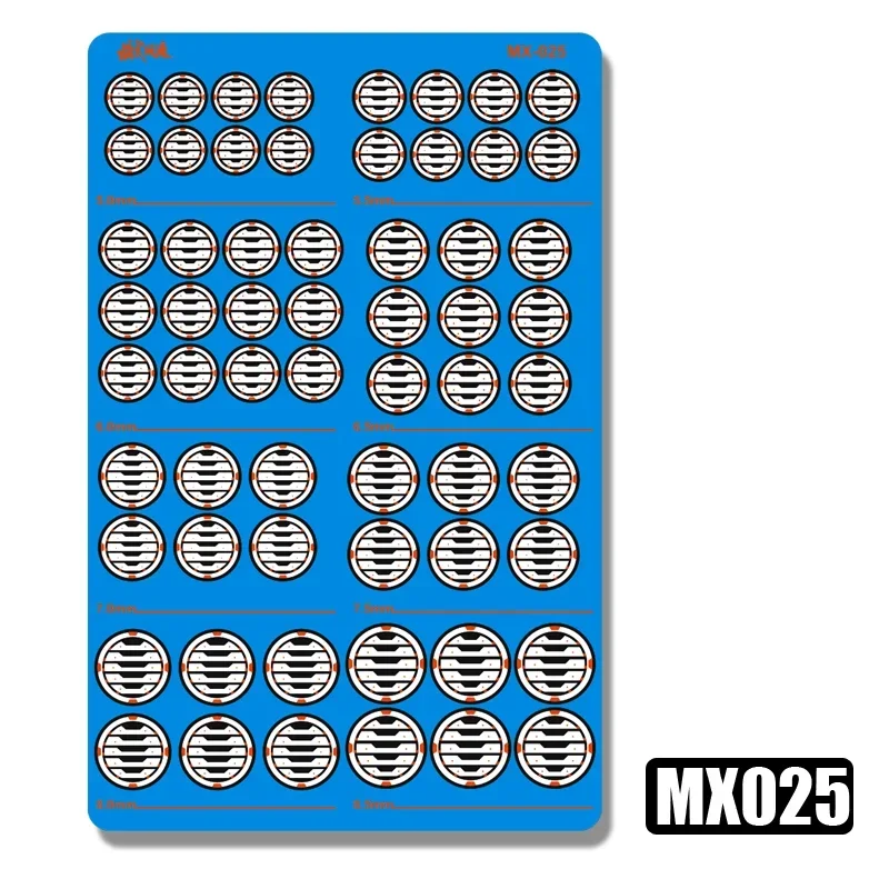 MSWZ MX025-MX030 Foldable Etched Sheet Model Vent Detail Etching Parts Model Making Tools for Military Model DIY Accessories