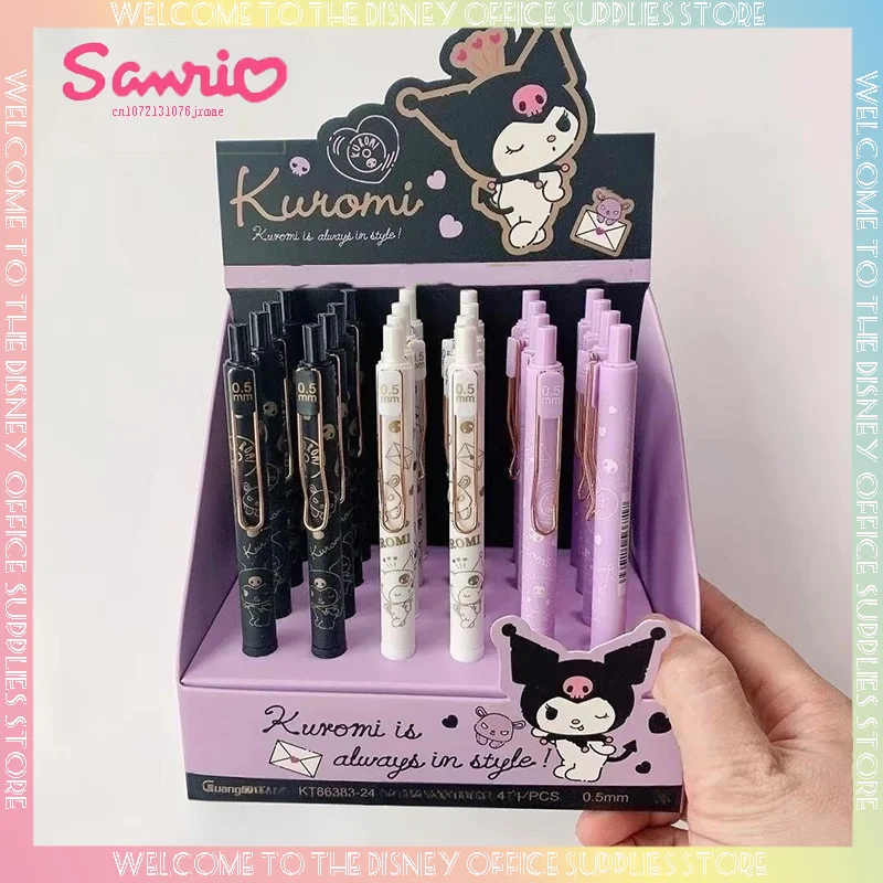 

24 шт./коробка Sanrio Kuromi мультяшная ручка 0,5 мм гелевая ручка для студентов быстросохнущая красивая ручка школьные офисные принадлежности