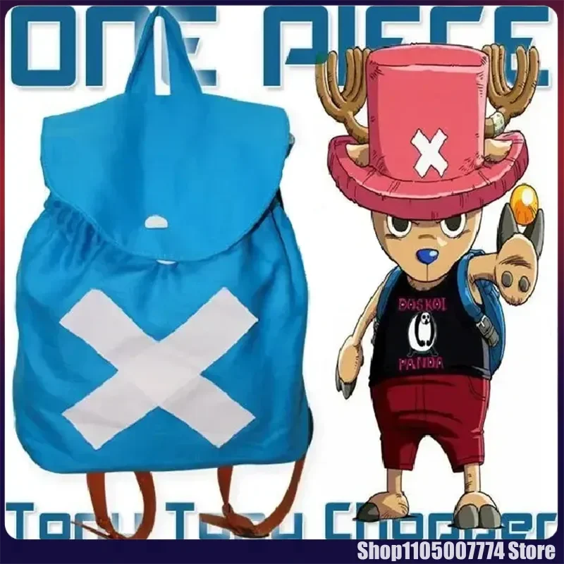 

Hot Anime One Piece Canvas Bag Blue Backpack Tony Chopper Cosplay Cute School Shoulder Bags Large Capacity Bookbag Birthday Gift
