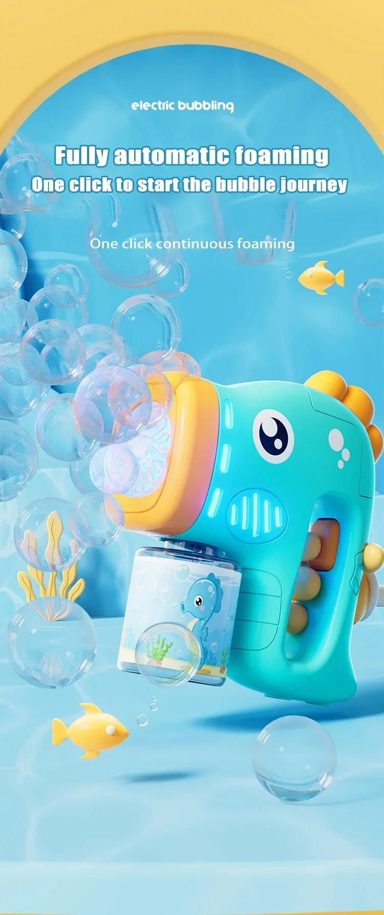 Haima voll automatische Blasen maschine Kinder Eltern-Kind Handheld Spielzeug Rasen Outdoor-Spiel keine Batterie Blase Wasser – Detail 3