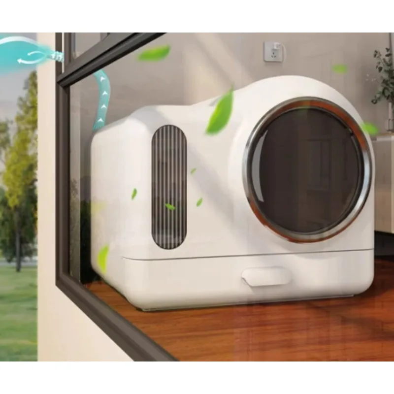 Automatic Deodorization Oversized，Smart Fresh Air Cat Litter Box，Drawer-type Fully Enclosed Cat Toilet,Cat Fecal Basin Deodorant