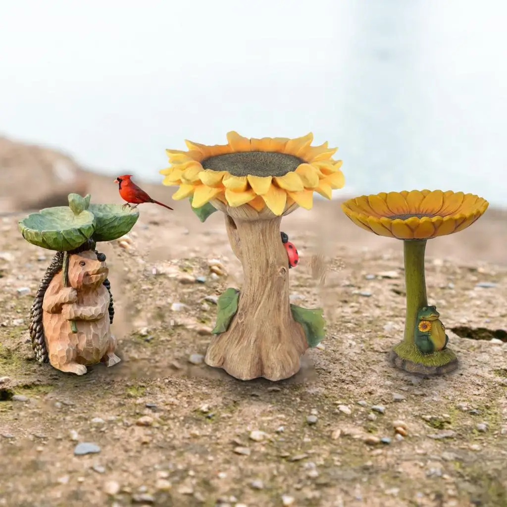Resin Feeder,Resin Statue Figurine Figure Deck Yard Backyard Garden Bird Bath