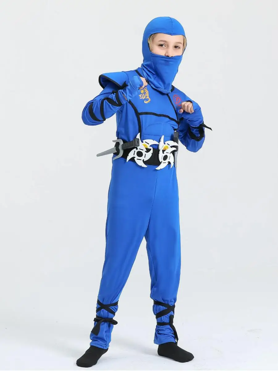 Kostum Ninja Pertunjukan Anak-anak Anime Cosplay Halloween Baru Pakaian Samurai adow Pakaian Tradisional Tiongkok...