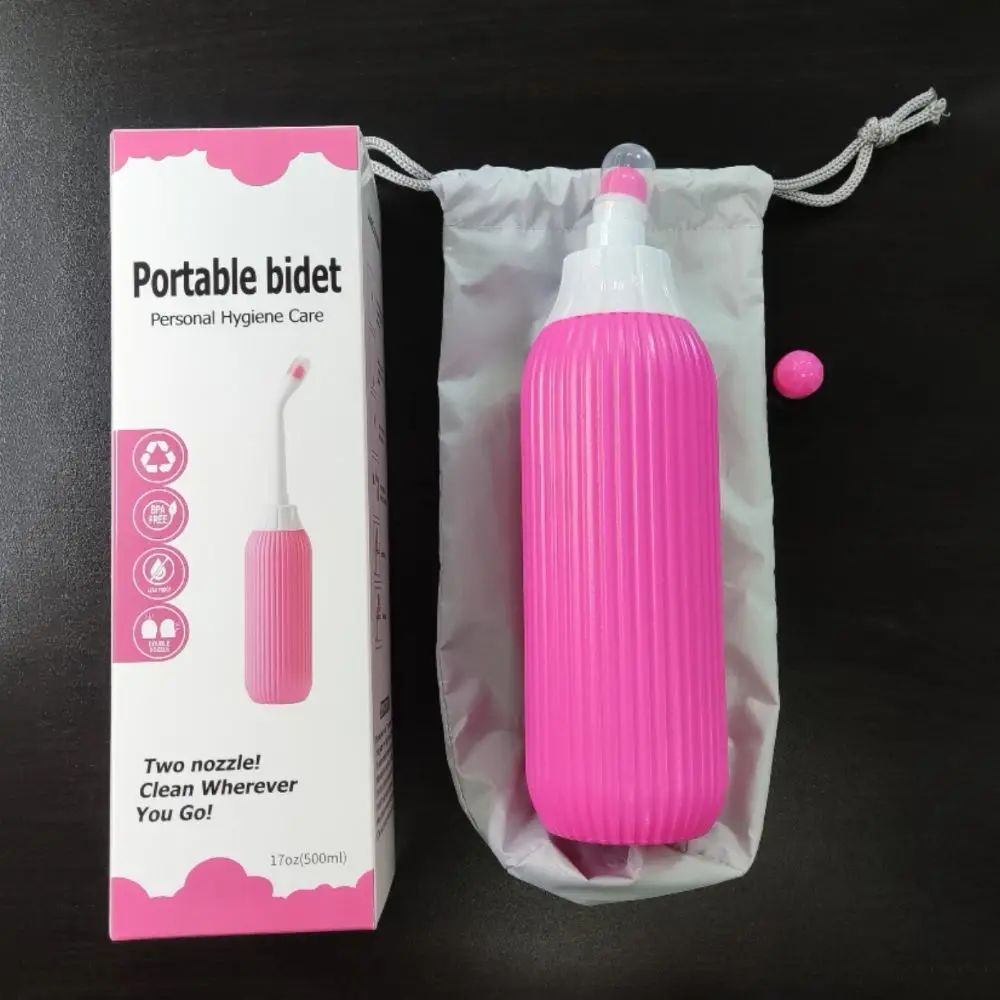 

500ml Portable Bidet Spray Reusable Press-flush Female Washer Irrigator Large Capacity Manual Operation