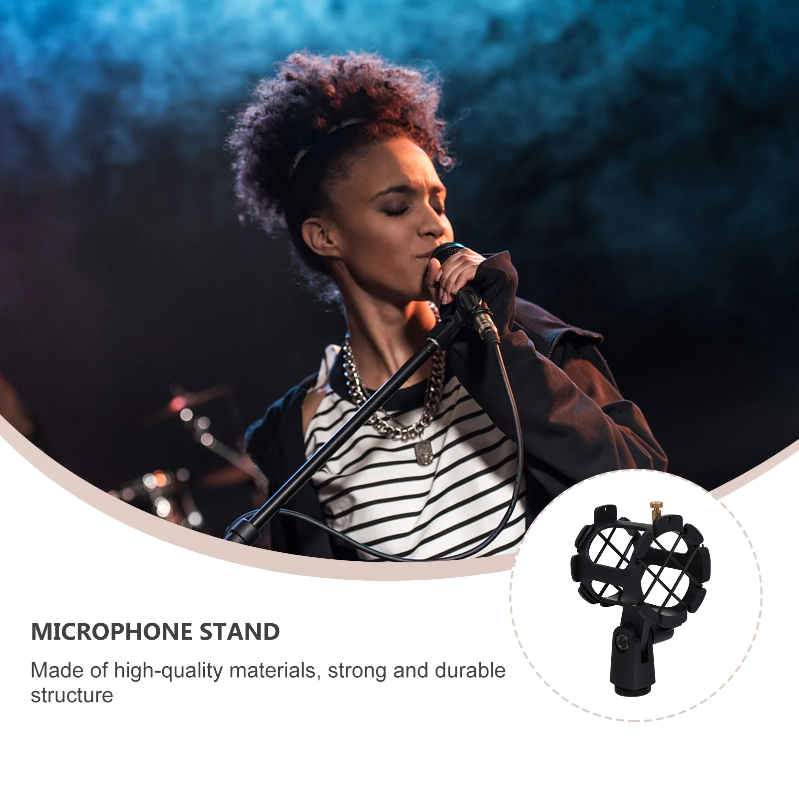 Microphone Shock Mount Adjustable Amp Microphones Desktop Stand Holder Clip Rack