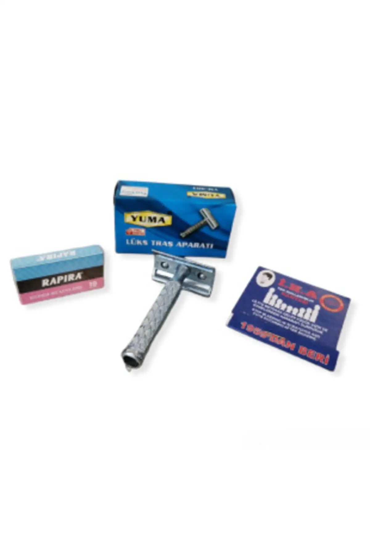 Afeitadora Yuma para hombre, recortadora de barba, moldeadora y rapera, 10 cuchillas de afeitar y 20 piezas de piedra de sangre desechable