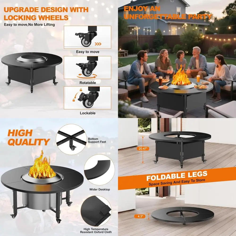 

Дровяная печь из стали с порошковым покрытием 42 дюйма с колесной подставкой и легкоочищаемой поверхностью