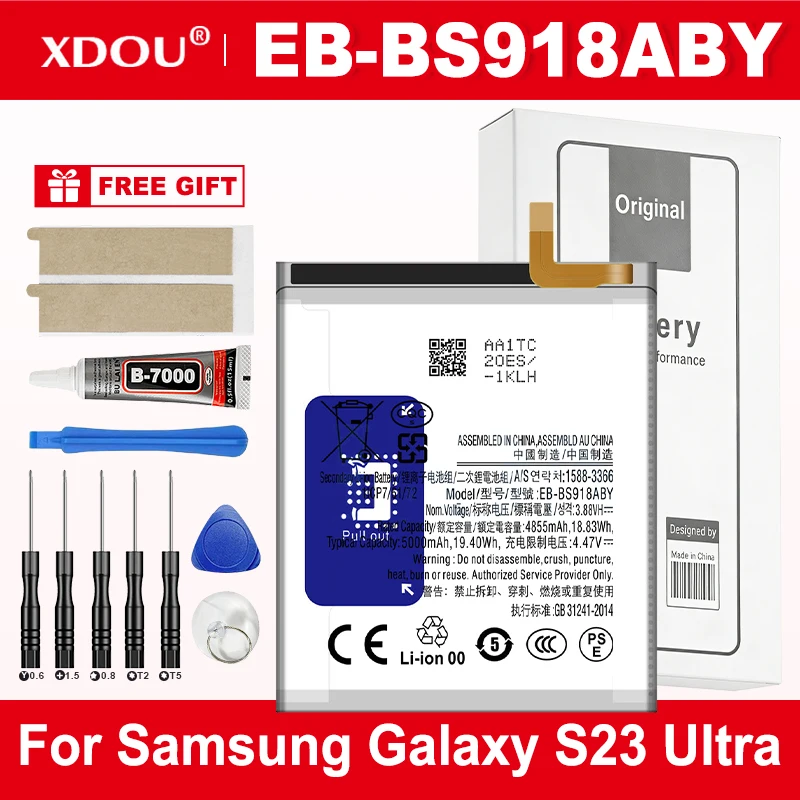 2026 Years New EB-BS918ABY 5000mAh Replacement Battery For Samsung Galaxy S23 Ultra S23Ultra SM-S918 5G Mobile Phone Batteries