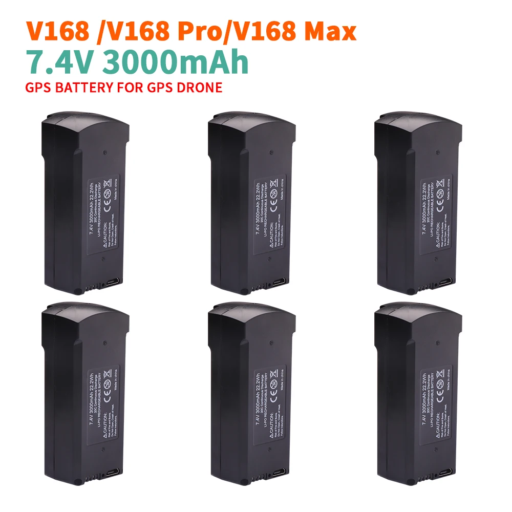 الأصلي V168 GPS بطارية توصيل خارجي 7.4 فولت 3000 مللي أمبير أجهزة الاستقبال عن بعد 3.7 فولت 2000 مللي أمبير V168 برو ماكس بطارية احتياطية درون أجزاء الملحقات