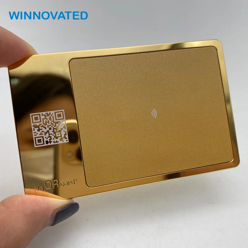 10 0.pieces.Custom.Printible Luxury Hybrid Digital Business NFC Cards Metal 24k