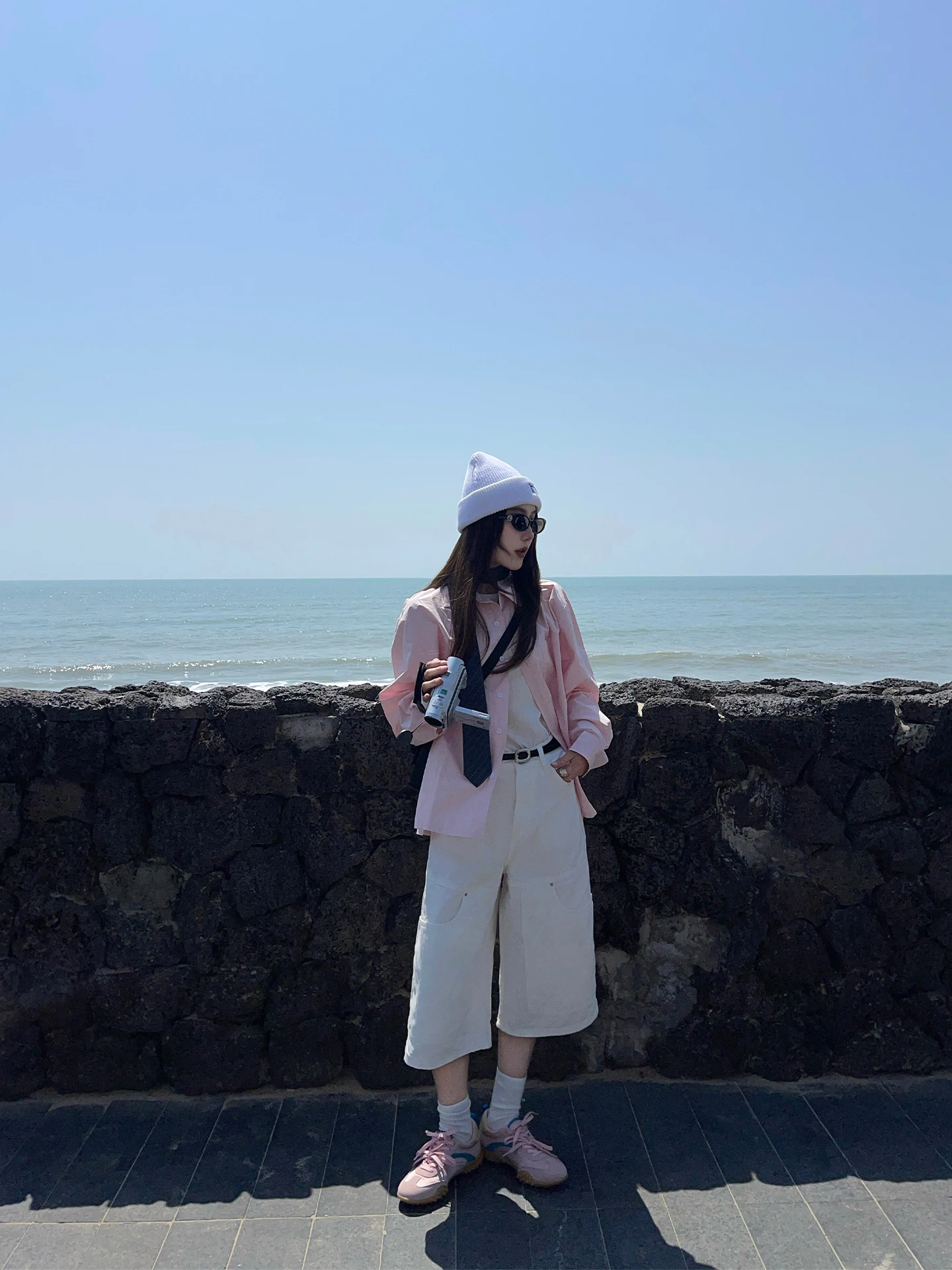 

Повседневные женские летние брюки-кюлоты средней длины с широкими штанинами, дизайнерские, с большими карманами, свободного кроя, из хлопка, длиной 7/8