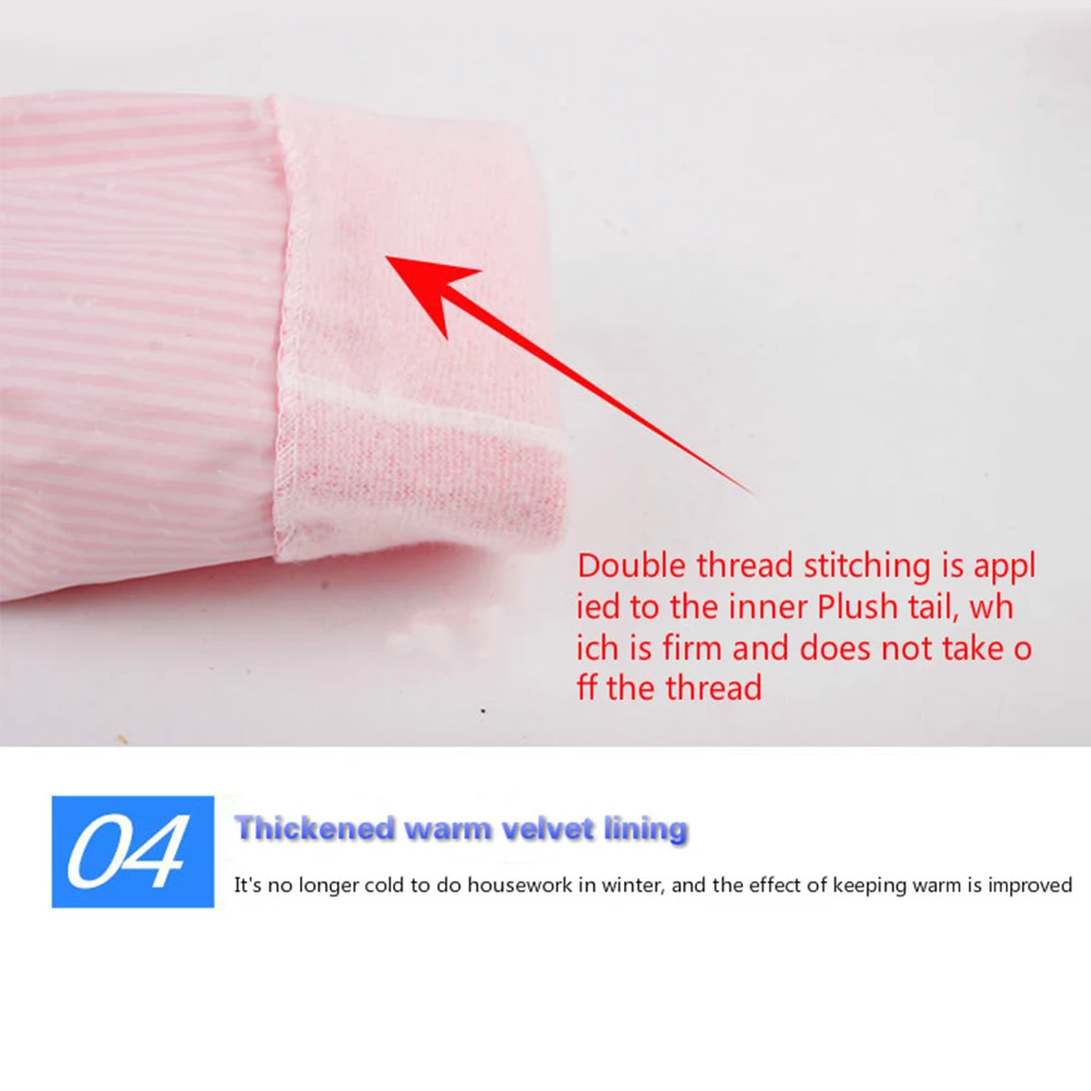 ​​Dishwashing Cleaning Gloves Home Waterproof Non-slip Thick ​​Fleece Latex Rubber Gloves Thermal Laundry Dishwashing Gloves