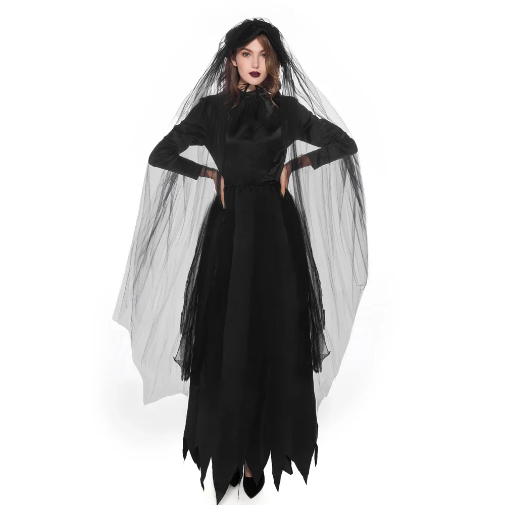 New Halloween Adult Dead Ghosts Witch Dress Demon Vampire Costume Dark Suit Devil Ghost Bride Costumes Scary Clothes