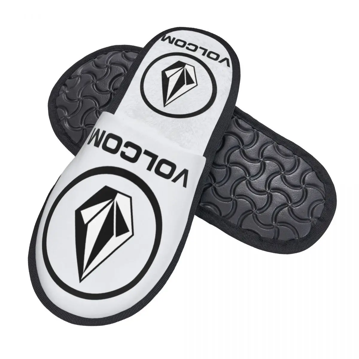 Custom Volcoms Logo Cozy Scuff Memory Foam Slippers Women Diamonds Spa House Shoes