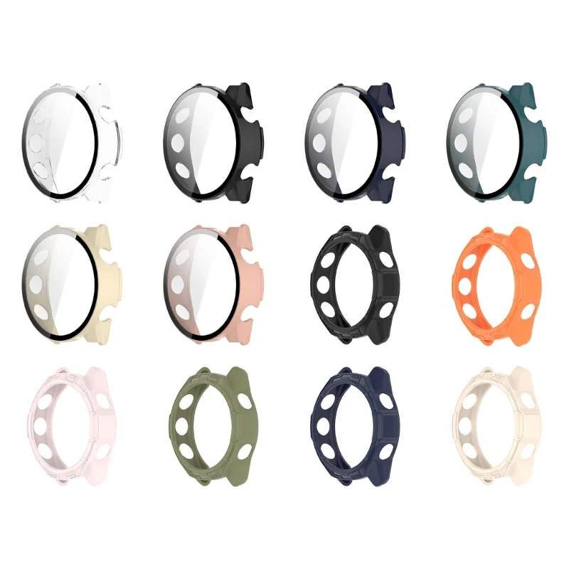 Q6PA Shell with Tempered Glass Film Screen Protector for 70/170 Protective Cover Waterproof Watch Housing Case