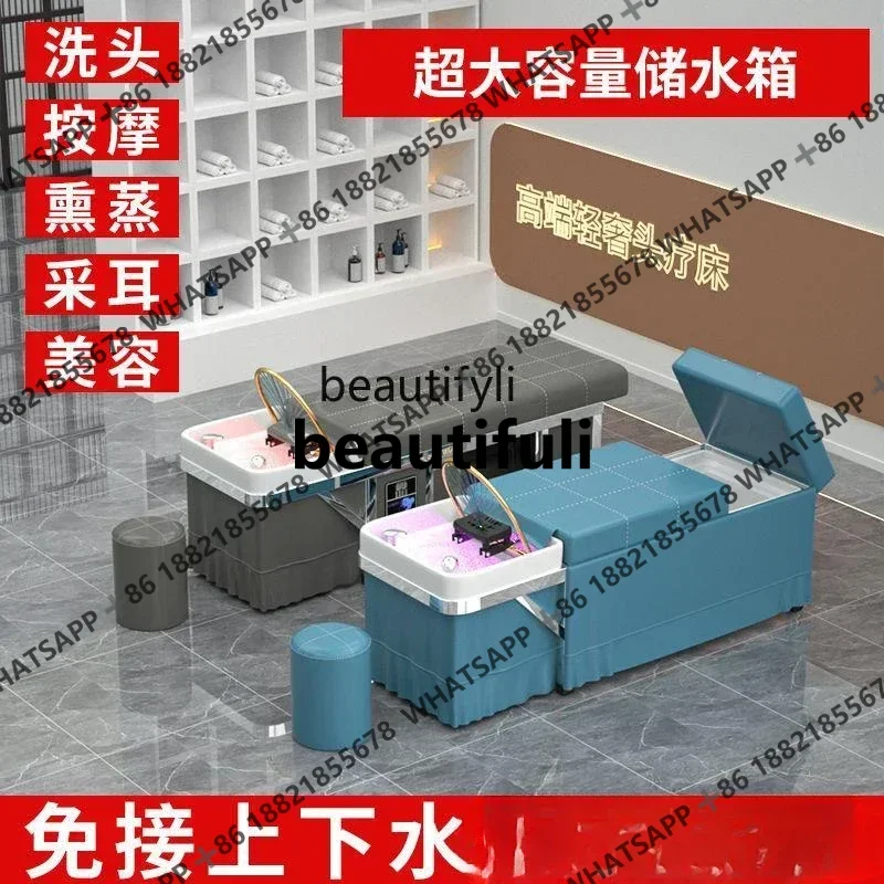 xx1Head Therapy Bed Water Circulation Fumigation Thai Style Massage Shampoo Bed Beauty Salon Water-Free