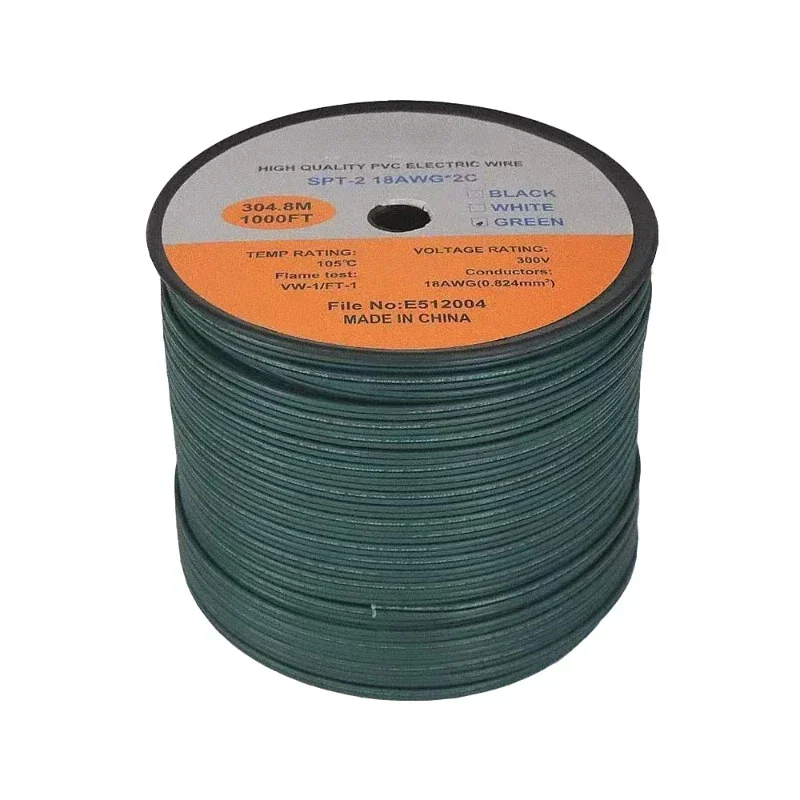 SPT-1 18AWG Extension Wire 1000' Roll Brown Outdoor Zip Spool Extend Wire