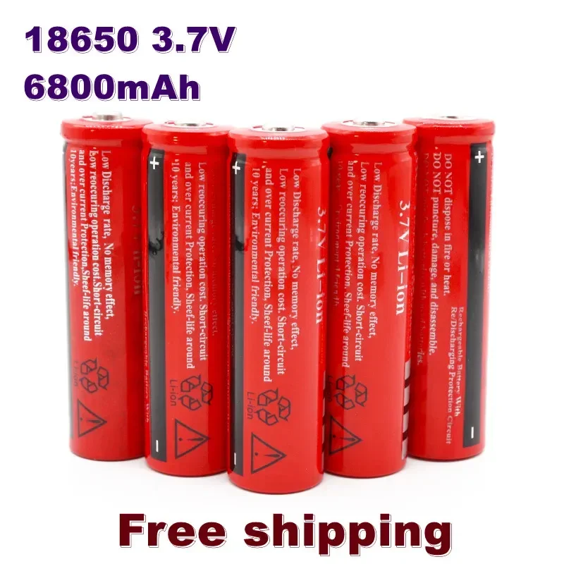 Original 18650 Lithium Battery 3.7 V Volt 6800mah BRC 18650 Rechargeable Battery Li-ion Lithium Batteries For Power Bank Torch