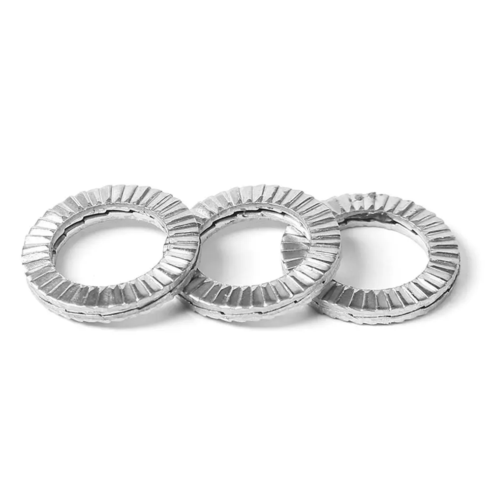 5Pcs Double Side Lock Washers M4 M10 M12 M16 M20 304 Stainless Steel Wedge Lock Washer Hardware Fastener Self-Lock