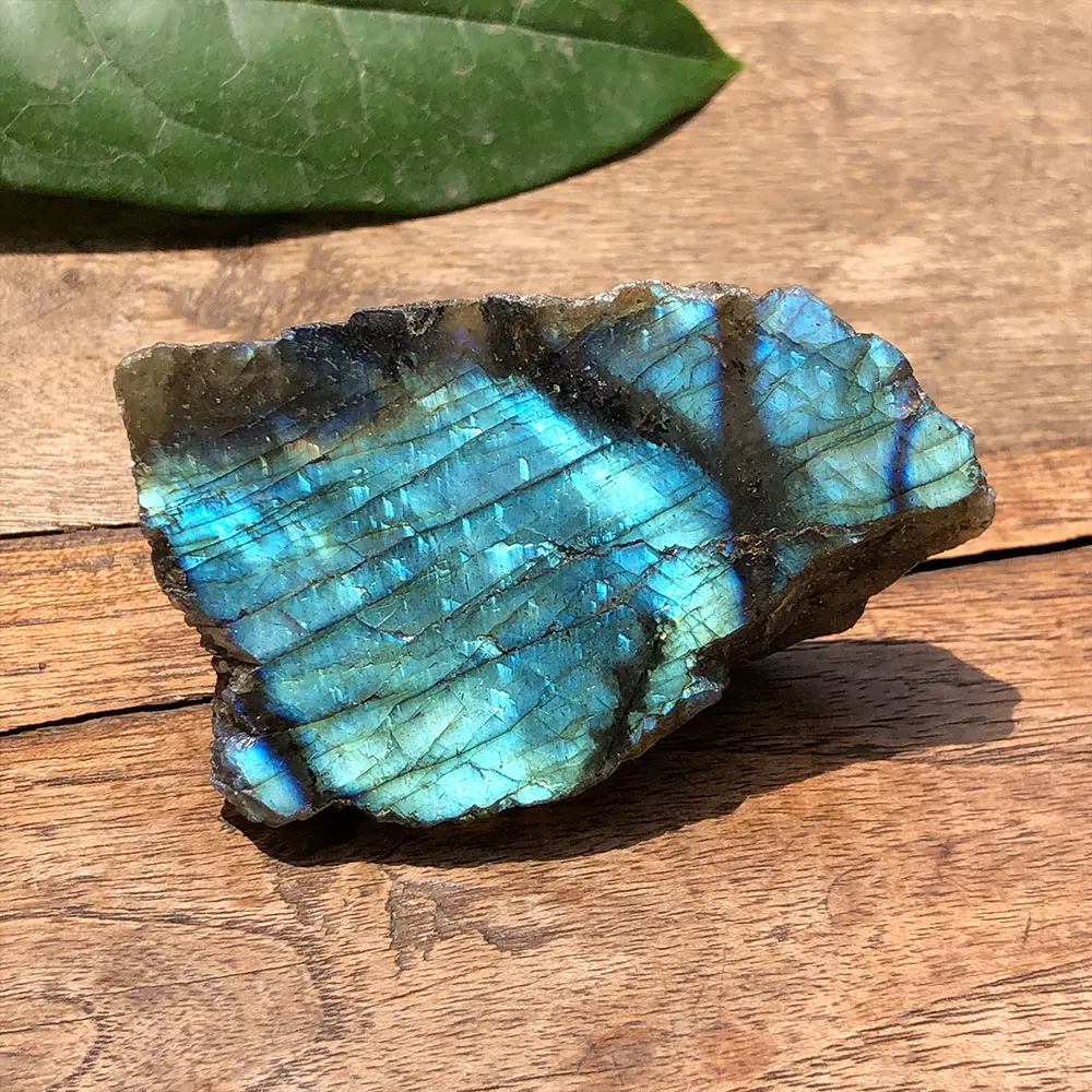 Labradorite Slab Slice Natural Raw Crystals Stones Flashy Quartz Crystal Gemstone Minerals DIY Home Decoration Room Decor Gift view 5