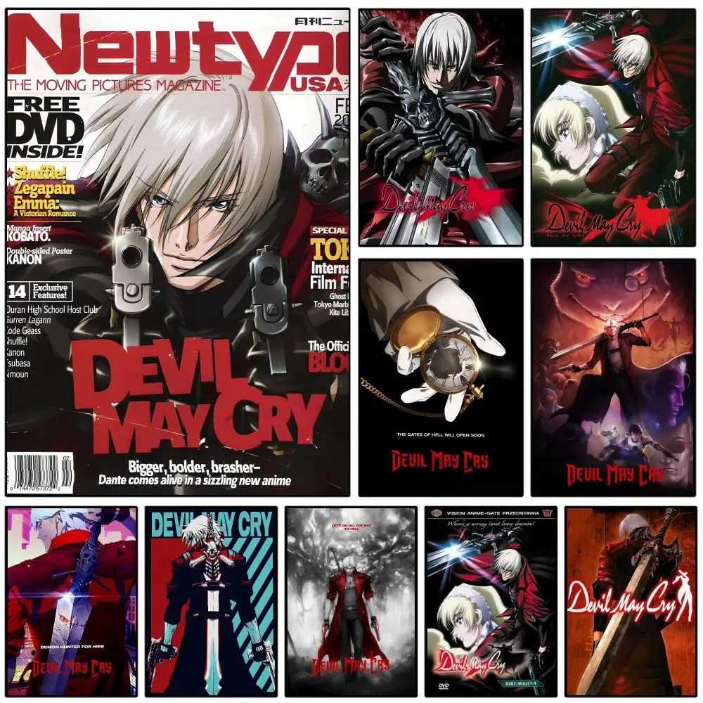 Game D-Devil May Cry Poster Removable Wall Sticker Mural for Living Room – Art Poster Home Decoration Decal
