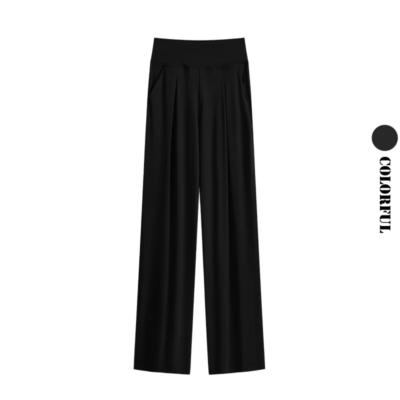 DRUR Pantaloni da yoga da donna in vita elastica con tasca posteriore Pantaloni a gamba larga primavera autunno Pantaloni sportivi casual larghi elasticizzati Streetwear