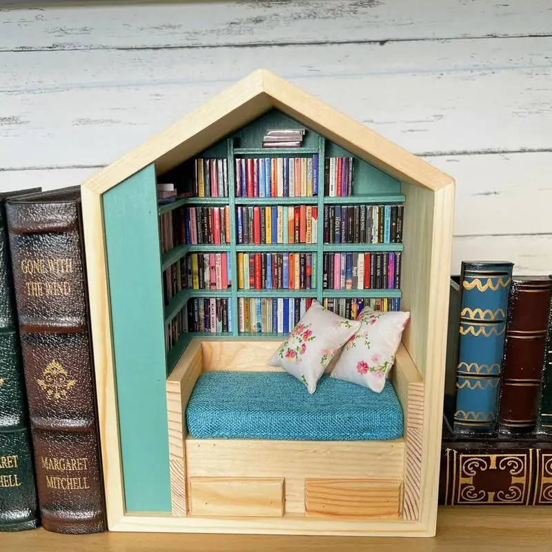 Anxiety Bookroom Shake Away Your Anxiety Bookshelf Toy Books Decor Set Unique Stress Reliever Bookroom Miniature Bookshelf - Image 3