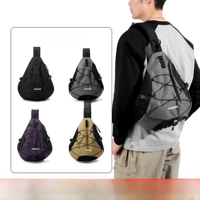 New 2026 Men's Outdoor Hiking Waterproof Crossbody Bag Lightweight Single Shoulder Bag Mountain Riding Bag Leisure Fashion