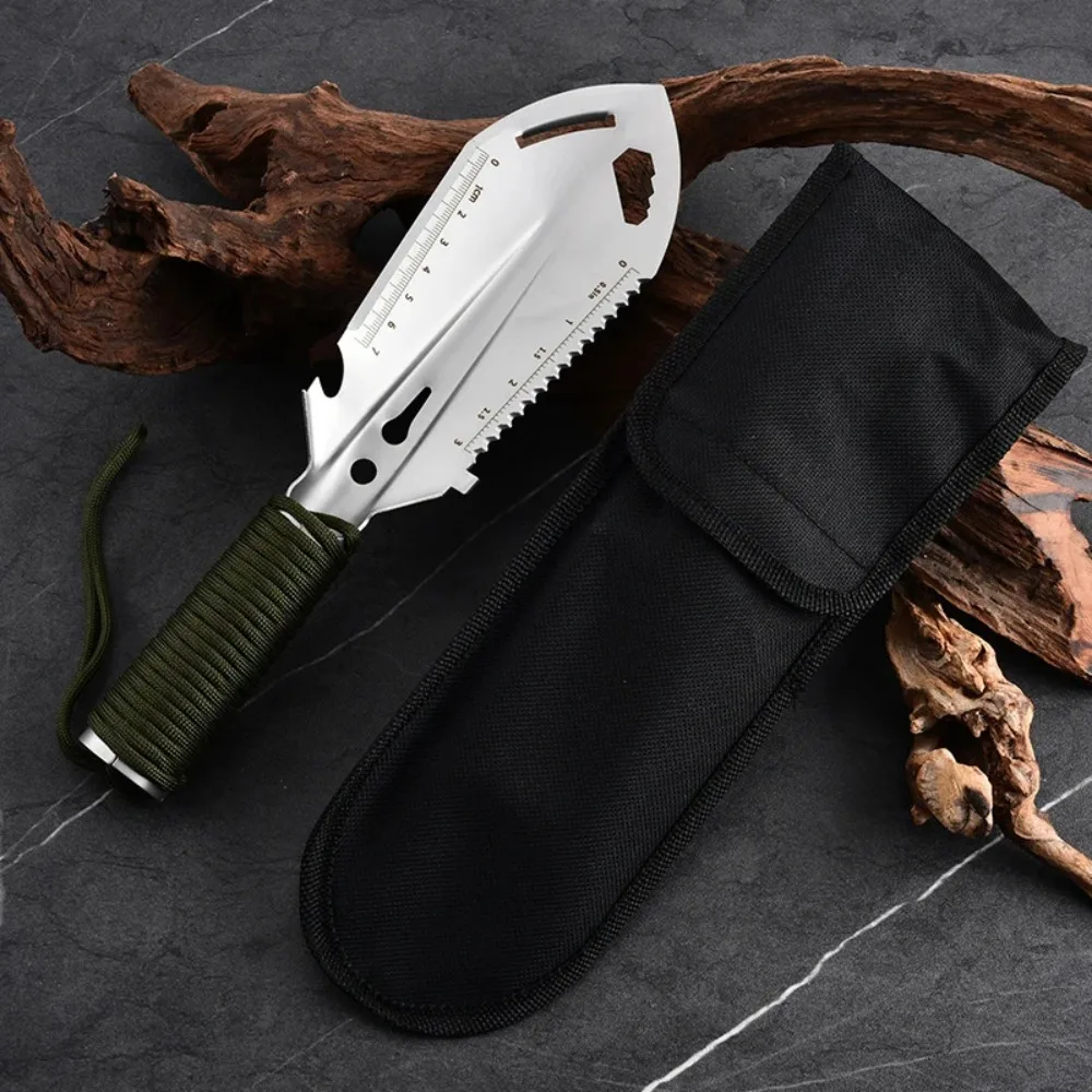 Pala de Supervivencia Plegable, Multiherramienta de Acero Inoxidable con Pico y Sierra, Equipo Táctico Portátil EDC para Senderismo