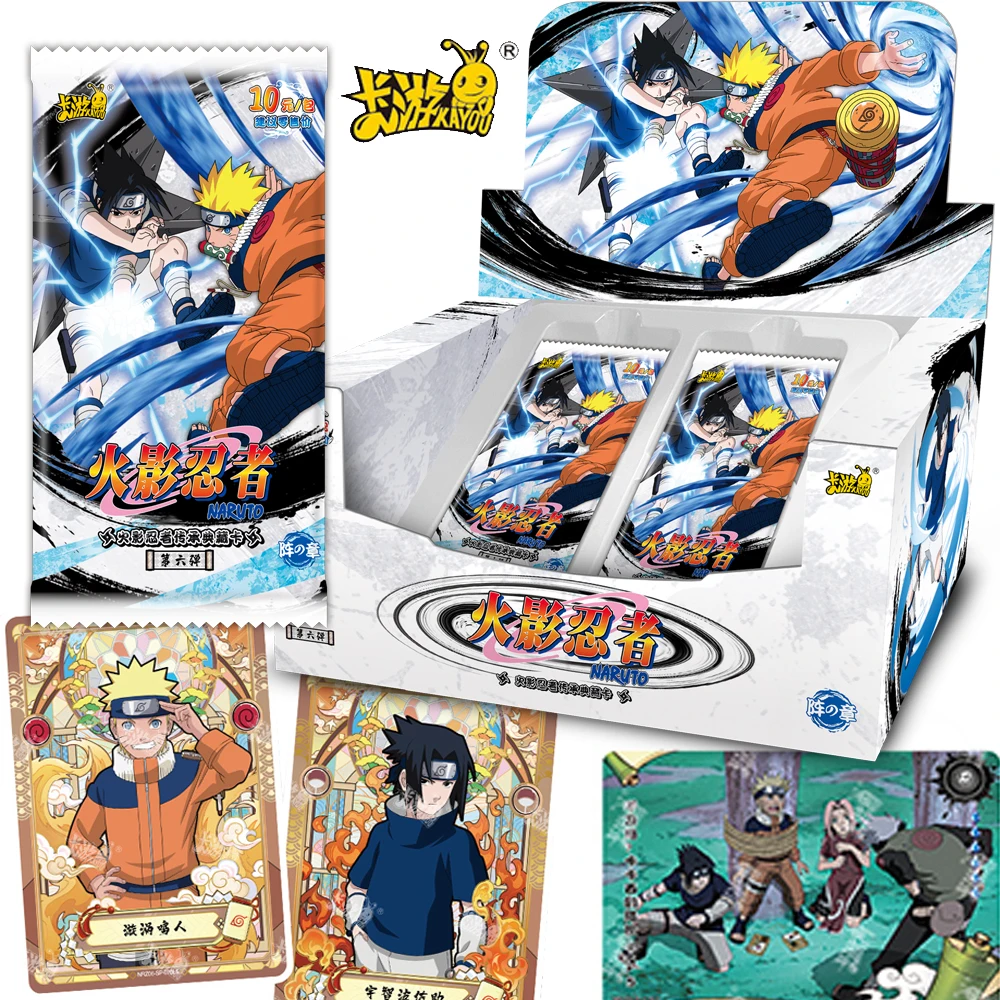 KAYOU Anime Naruto Cards Hot Blooded Battle Character Uchiha Sasuke Haku Momochi Zabuza Interaction Drip SE Card Christmas Gift