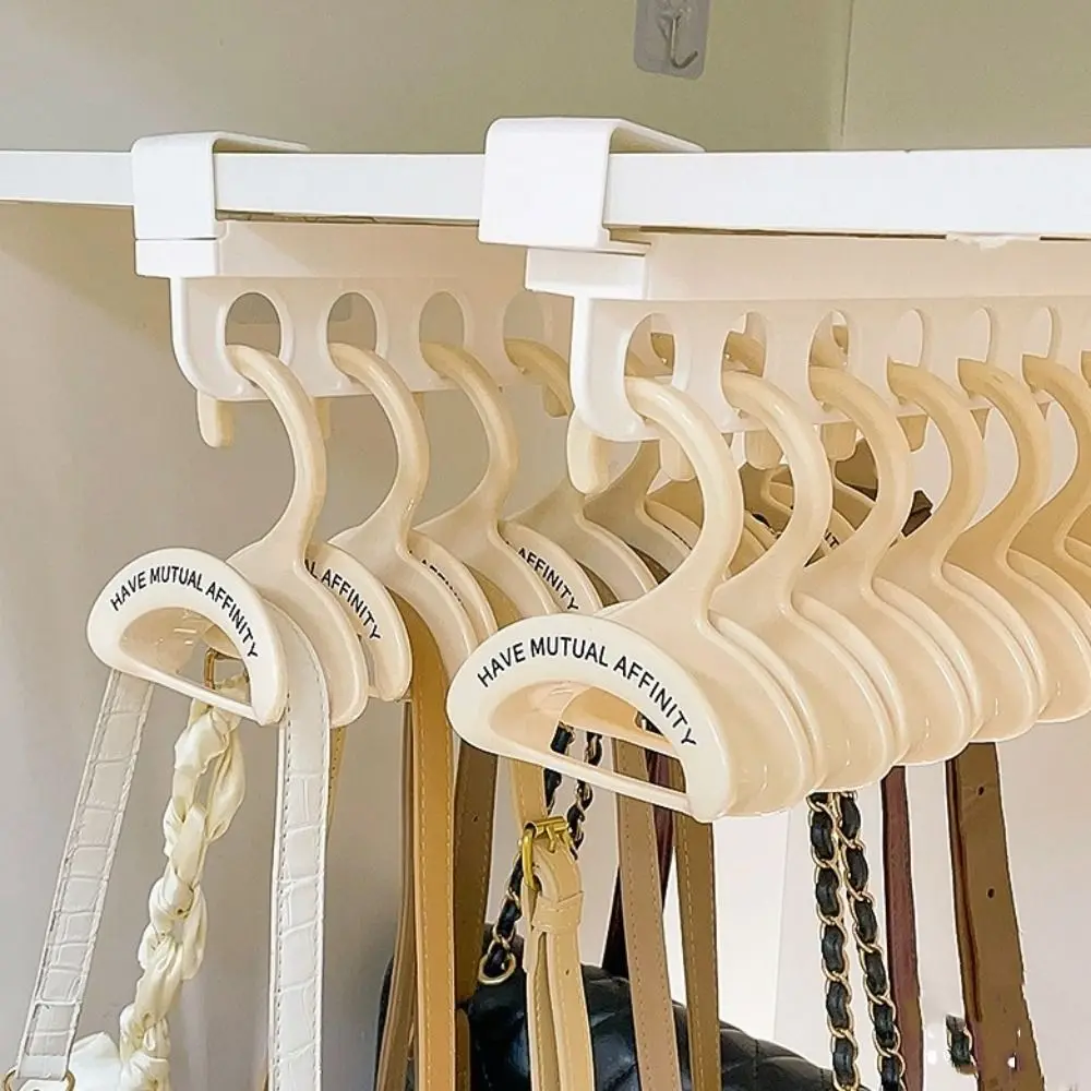 

4Pcs Multifunction Wardrobe Handbag Organizer Arched Widen Bag Hanger Hook Space Saving Plastics Closet Storage Hooks for Shawls