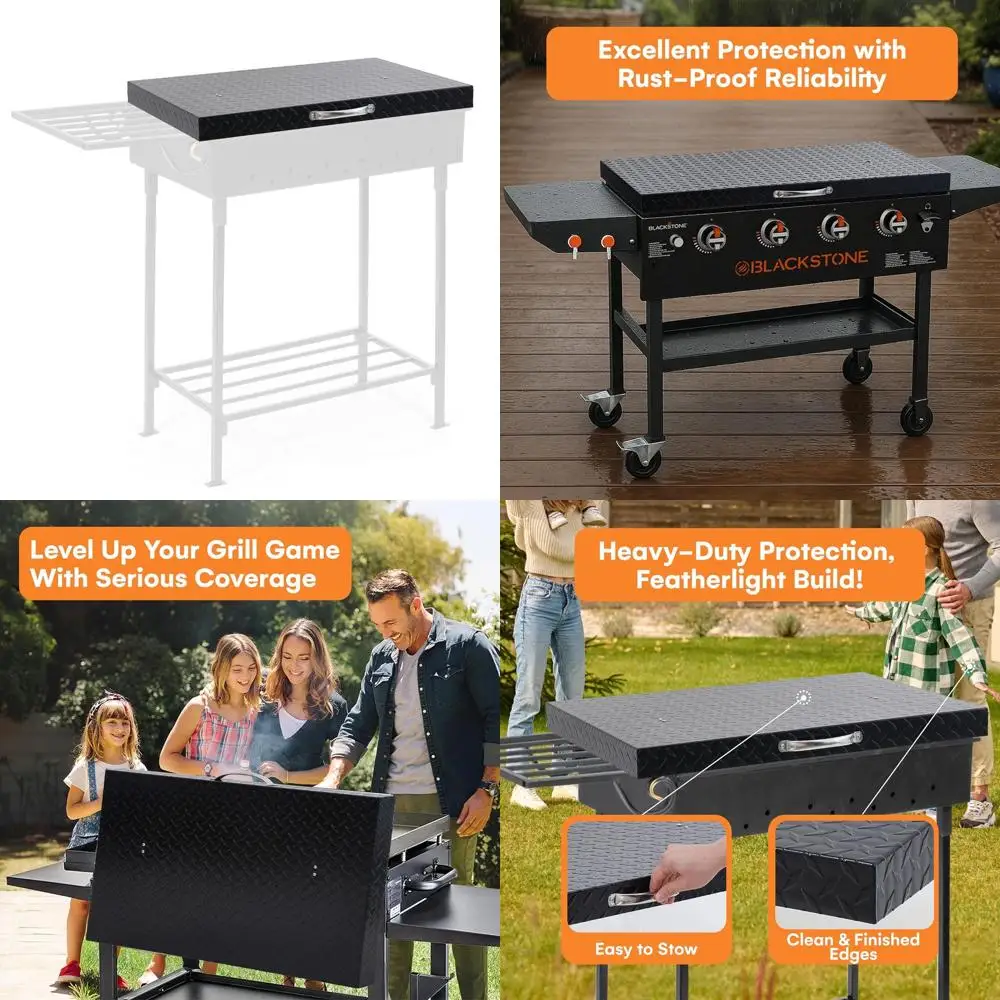 

Aluminum Hard Cover for 36 Blackstone Griddle - Lightweight, Weather-Resistant BBQ Lid with Handle