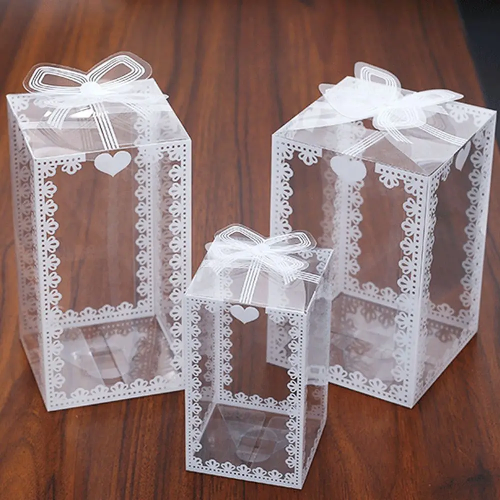 10 stücke Dragee Kuchen Verpackung Transparente Box Schokolade Weihnachten Event Geschenk Boxen Geschenk Verpackung Box Candy Box Hochzeit Gunsten