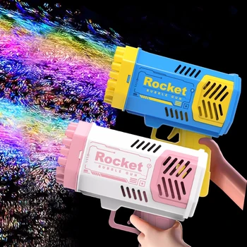 40 holes electric rocket bubble gun automatic blowing soap machine toy kids outdoor fighting fantasy toys for boys game gift