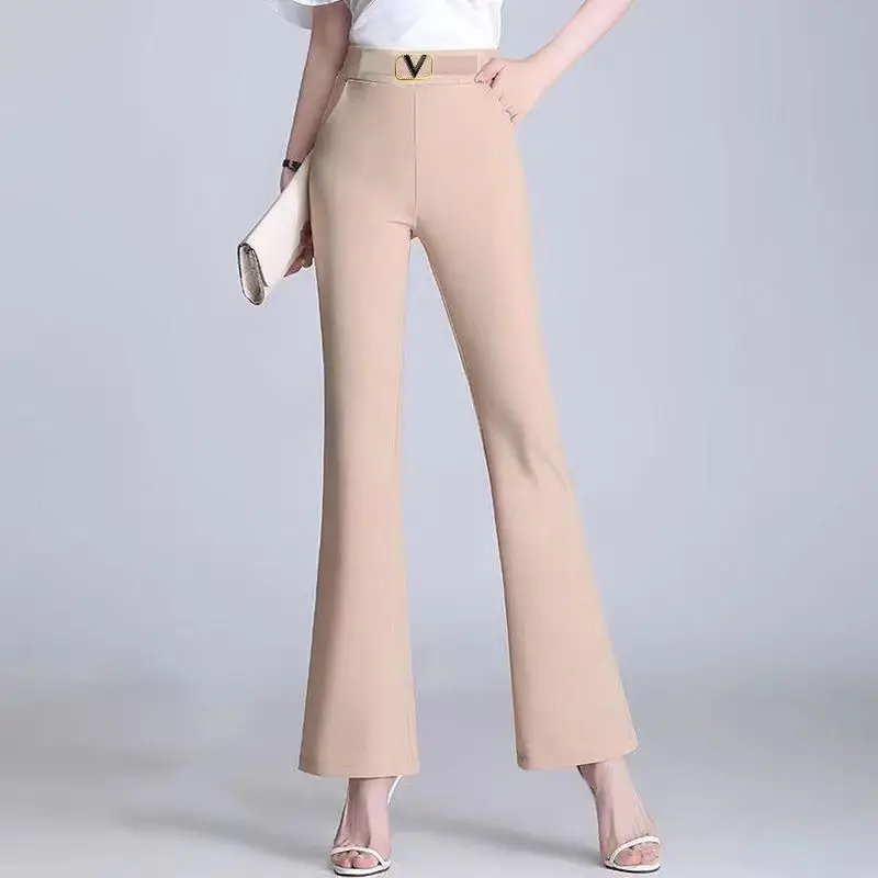 Pantalon Vintage à Taille Haute avec Poches artificiel astiques et Rivets pour Femme, Vêtement de Printemps et d'Automne à la Mode