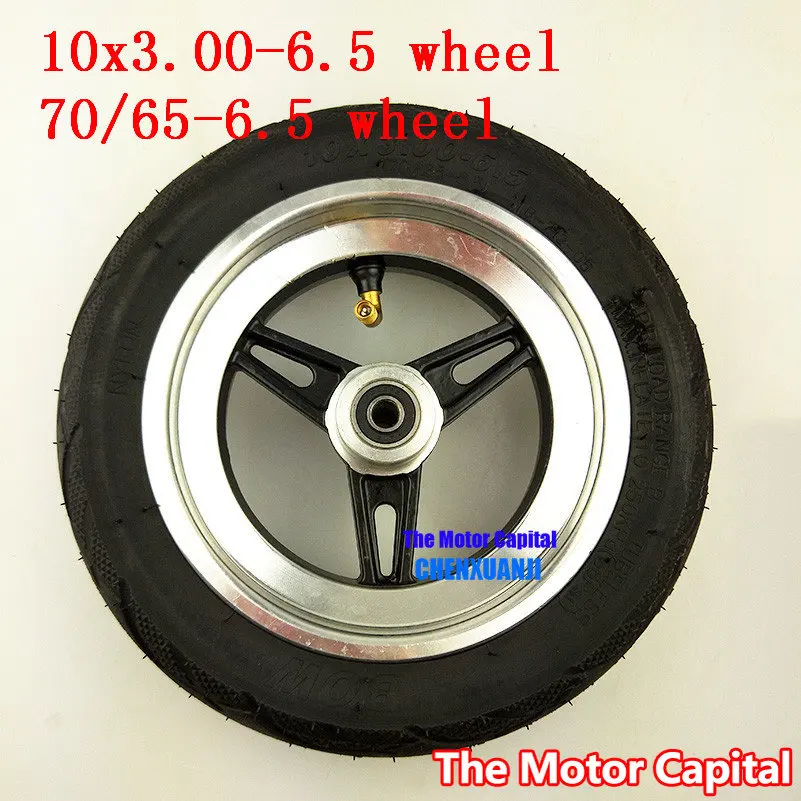 

Size 10x3.00-6.5 vacuum tire wheels 70/65-6.5 tubeless tyre and alloy wheel hub 10 inch Electric scooter front