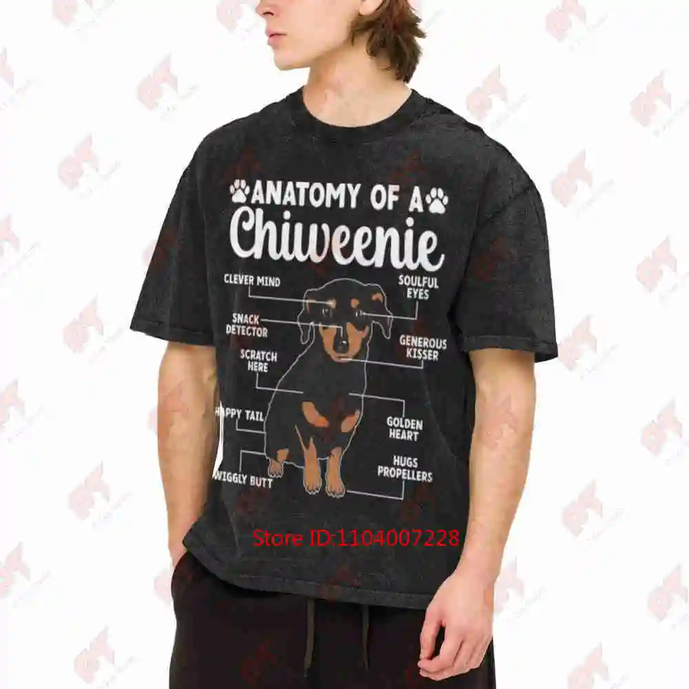 Chiweenie Owner Lover Dog Vintage Washed Tee Pure Cotton T-Shirt