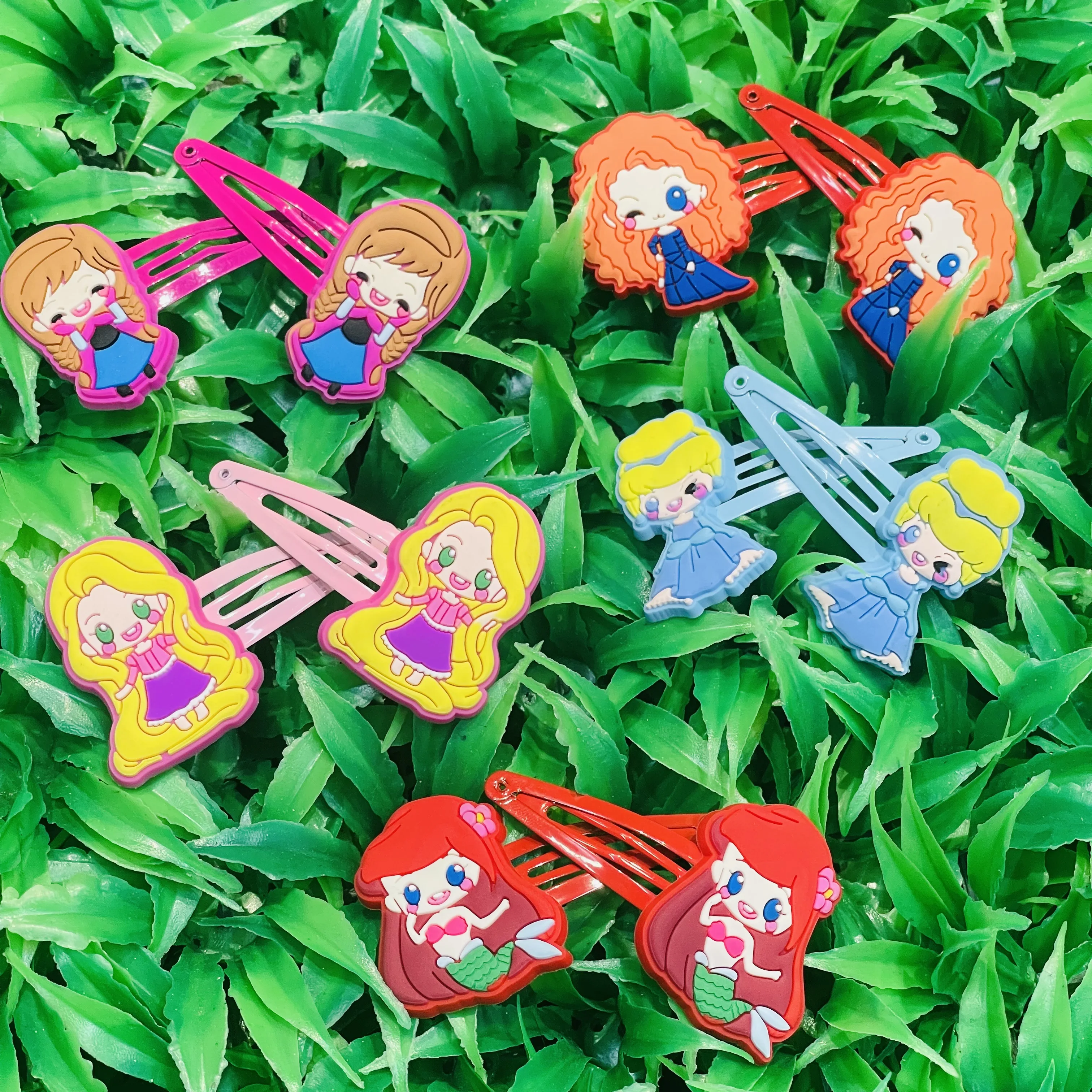 10 قطعة/المجموعة جميلة الأميرة سنو وايت Hairgrip ميكي ميني ديزني إكسسوارات الشعر إلسا مينيسو الاطفال مشبك شعر