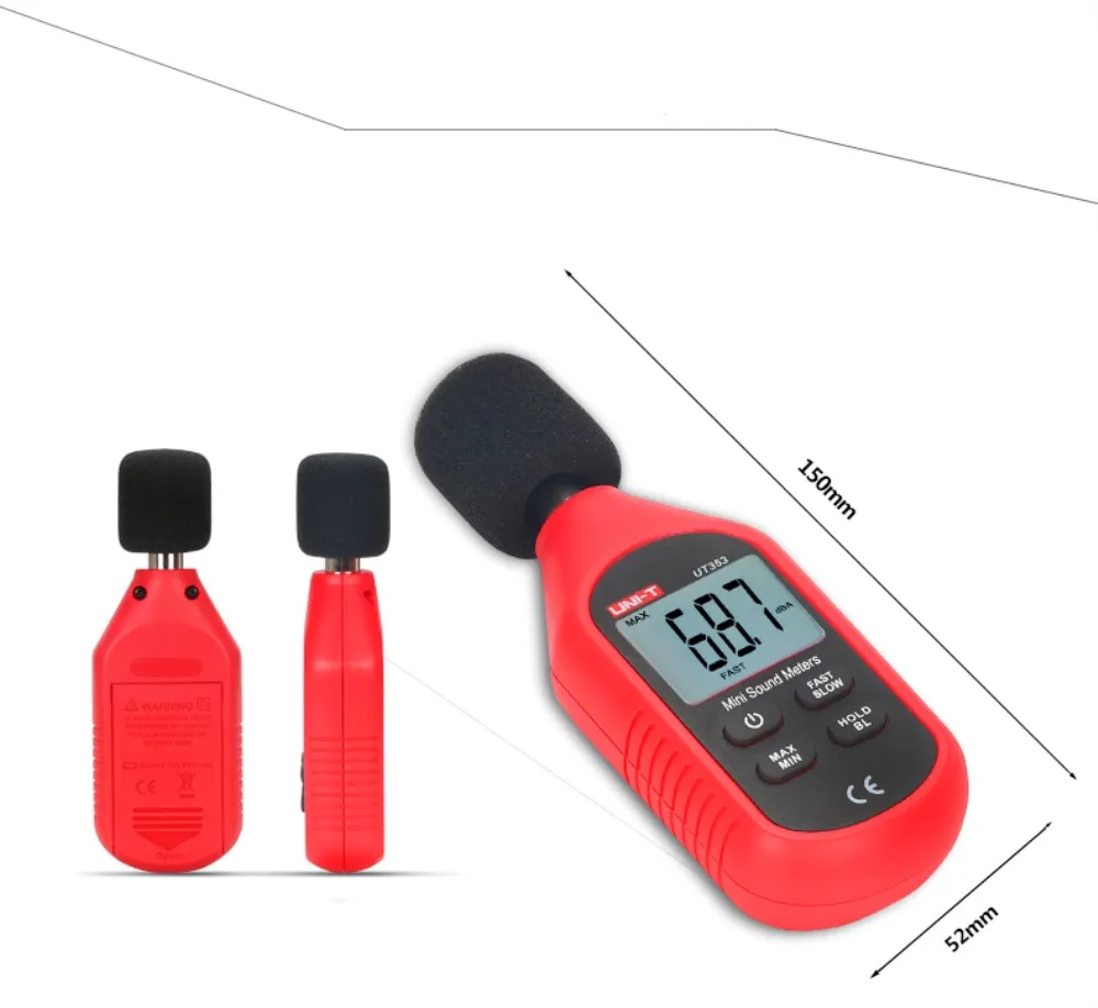 UNI-T UT353 Digital Sound Level Meter UT353BT Noisemeter 30-130dB Decibel Tester Noise Audio Detector Bluetooth