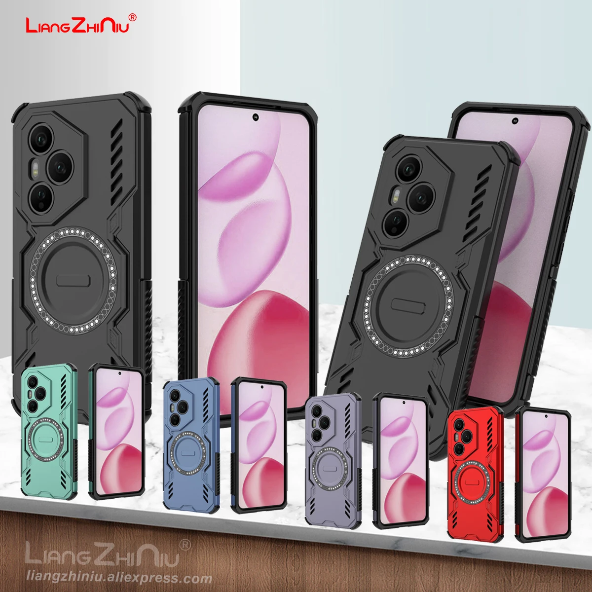 

Для Honor 400 Pro 400 Lite 400 Honor 200 Lite магнитный чехол для телефона ТПУ + ПК дышащий охлаждающий игровой противоударный чехол для телефона