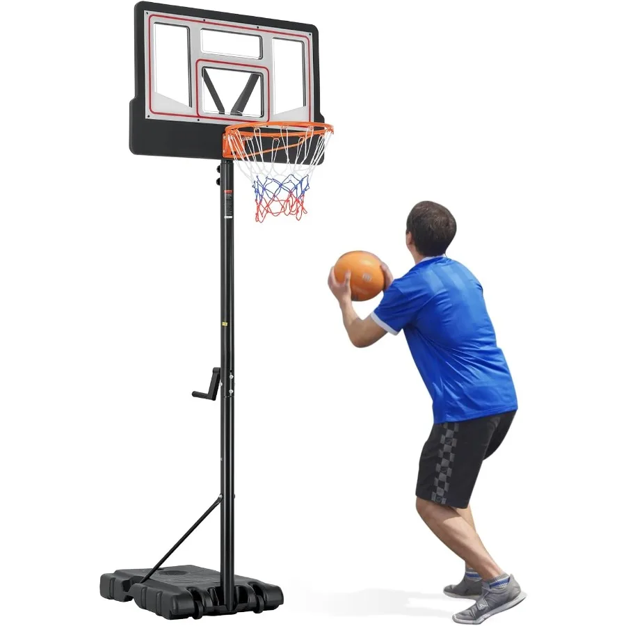 휴대용 농구대 야외용 6.9피트 10피트 조절 가능한 농구대 성인용 실내외 겸용 튼튼한 PE 베이스 포함