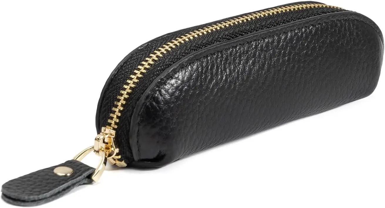 Full Grain Leather Zipper Coin Pouch for Travel
