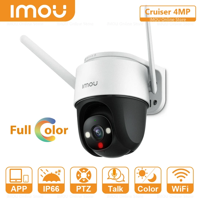 Imou-屋外IPカメラ,4mp,カラーナイトビジョン,一体型wifi,人間検出,防水,双方向会話,xdigi,8  PTZスマートオートトラッキングアクティブ抑止4MP QHDビデオとH.265圧縮マルチレンズオプション人体検出デュアルアンテナ、ソフトAPモード検出エリア複数のストレージオプション  ...