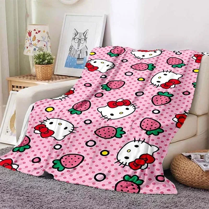 Sanrio Hallo Kitty benutzer definierte Decke flauschige werfen Kinder Erwachsene warme weiche Stepp decke Sofa Plüsch Tages decke Decke für Schlafs ofa