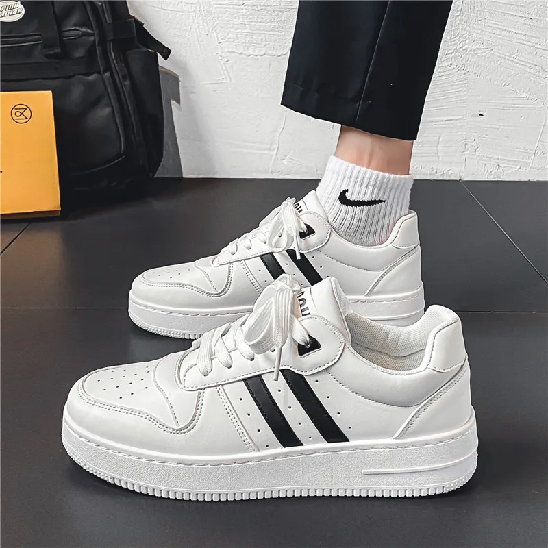 Men's Spring, Summer, and Autumn New Leather Sports and Leisure Youth Students Versatile Trendy Board Shoes